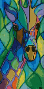 Алмазна мозаїка 50х25 BA-0008 Різнокольоровий жираф "Strateg"