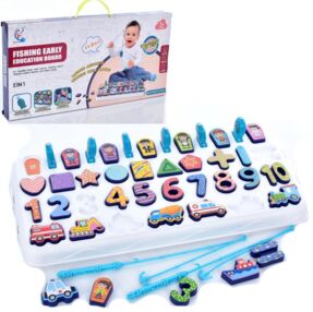 Гра рибалка магнітна цифри математичні знаки транспорт 2 кольори 557