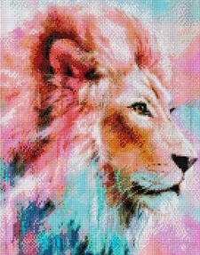 Алмазна мозаїка 40х50 АМО7454 Рожевий лев "Ідейка"