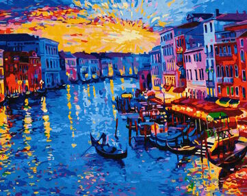 Розпис по номерах 40х50 КНО2157 Чарівний захід сонця "Ідейка"