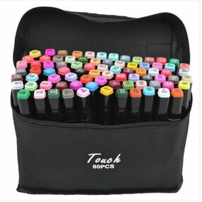 набір скетч маркерів 80 кольорів touch двосторонні чорний або білий корпус в сумочці набір скетч маркерів 80 кольорів touch двосторонні чорний або білий корпус в сумочці