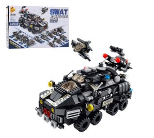 Конструктор військовий 12 в 1 транспорт 572 елементів  633010