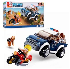 конструктор sluban police машина мотоцикл фігурки 106 деталей m38-b0650