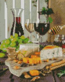 Алмазна мозаїка 30х40 HX503 Вино та сир "Strateg"