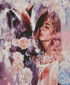 Алмазна мозаїка 40х50 L-233 Дівчина та вовк "Strateg"