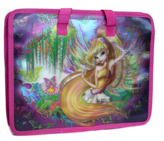 портфель 3d з тканевими ручками пластиковий фея 33 х 26,5 х 8,5 см