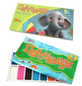 пластилін 16 кольорів восковий 320 гр зі стеком Little Artist пластилін 16 кольорів восковий 320 гр зі стеком Little Artist