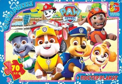 пазли 70 елементів midi g-toys щенячий патруль pw0883