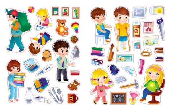 вчимо англійську з наліпками професії Ціна (цена) 31.20грн. | придбати  купити (купить) вчимо англійську з наліпками професії доставка по Украине, купить книгу, детские игрушки, компакт диски 4