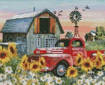 Алмазна мозаїка 30х40 KB027 Сільський пейзаж "Strateg"