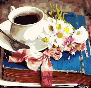 Розпис по номерах 40х40 SK011 Чаювання на книжці "Strateg"