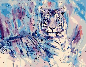 Розпис по номерах 40х50 DY130 Акварельний тигр "Strateg"