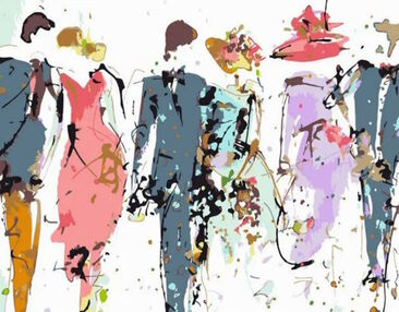 Розпис по номерах 40х50 DY133 Акварельні постаті "Strateg"