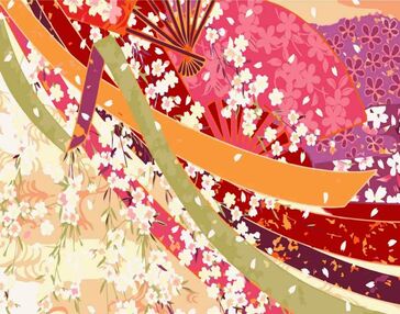 Розпис по номерах 40х50 DY138 Японська абстракція "Strateg"