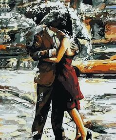 Розпис по номерах 40х50 GS004 Любов під дощем "Strateg"