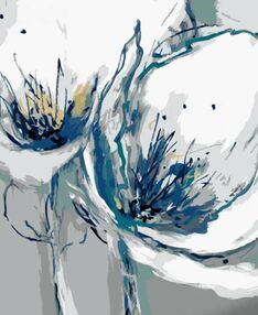 Розпис по номерах 40х50 GS1056 Біло-сині квіти "Strateg"