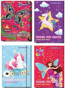 папка для праці а4 ламінований картон на гумці в асортименті "CFS"