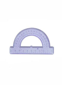 транспортир пластиковий прозорий 6 кольорів в асортименті