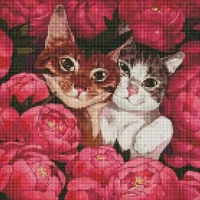 Алмазна мозаїка 40х40 АМО7259 Пухнасті друзі "Ідейка"