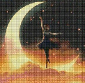 Алмазна мозаїка 40х40 АМО7460 Місячна принцеса "Ідейка"