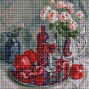 Алмазна мозаїка 40х40 АМО7528 Гранатовий натюрморт "Ідейка"