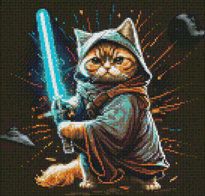 Алмазна мозаїка 40х40 АМО7565 Кіт-воїн "Ідейка"