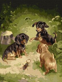 Розпис по номерах 30х40 КНО4363 Ігри цуценят "Ідейка"