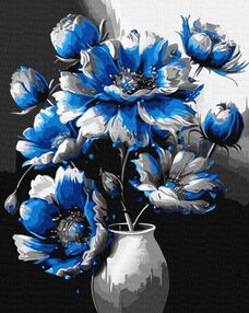 Розпис по номерах 40х50 КНО3245 Досконалість ліній "Ідейка" з фарбами металік