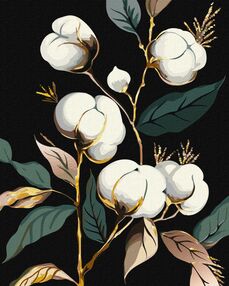 Розпис по номерах 40х50 КНО3246 Білосніжна бавовна "Ідейка" з фарбами металік