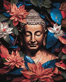 Розпис по номерах 40х50 КНО5098 Бронзовий Будда "Ідейка" з фарбами металік