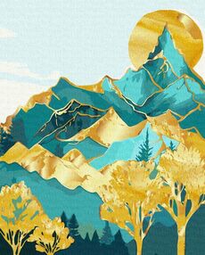 Розпис по номерах 40х50 КНО5104 Гірські вершини "Ідейка" з фарбами металік