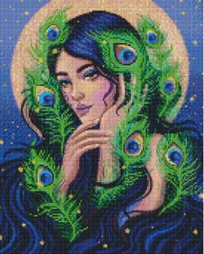 Алмазна мозаїка 40х50 АМО7541 Загадкова дівчина "Ідейка"