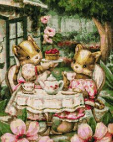 Алмазна мозаїка 40х50 АМО7593 Чаювання подружок "Ідейка" рвана плівка