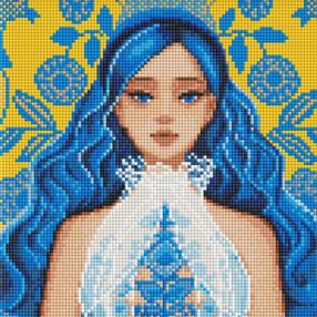 Алмазна мозаїка б/підрамн 30х30 АМС7684 Витончена Україночка "Ідейка"