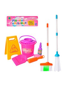 набір для прибирання щітка, швабра, відро, совок 556-22