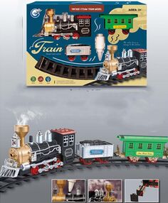 Залізниця локомотив 20 см вагон 2 штуки дим музика 823-1