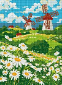Алмазна мозаїка б/підрамн 30х40 АМС8049 Поле ромашок "Ідейка"