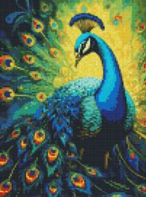 Алмазна мозаїка б/підрамн 30х40 АМС7869 Витончений павич "Ідейка"