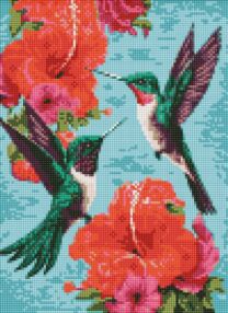 Алмазна мозаїка б/підрамн 30х40 АМС7920 Смарагдові колібрі "Ідейка"