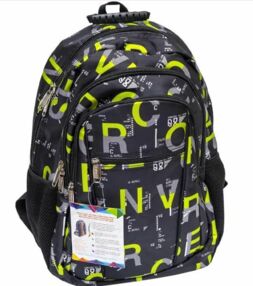 Рюкзак Leader 982552 ортопедичний, зелено-чорний 42х29х15см