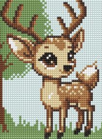 Алмазна мозаїка б/підрамн 15х20 АММ1025 Оленятко "Ідейка"