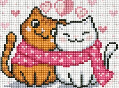 Алмазна мозаїка б/підрамн 15х20 АММ1037 Закохані пухнастики "Ідейка"