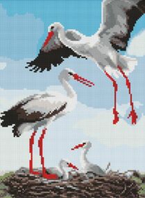 Алмазна мозаїка 30х40 АМО8063 Сім'я лелек "Ідейка"