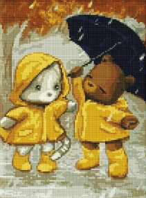 Алмазна мозаїка б/підрамн 30х40 АМС7741 Прогулянка під дощем "Ідейка"