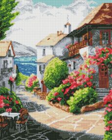 Алмазна мозаїка 40х50 АМО7717 Місто біля моря  "Ідейка"