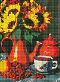 Алмазна мозаїка 30х40 АМО7810  Чаювання влітку "Ідейка"