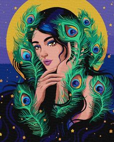 Розпис по номерах 40х50 КНО2559 Загадкова дівчина "Ідейка"