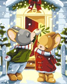 Розпис по номерах 40х50 КНО6552 Під омелою "Ідейка"