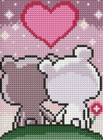 Алмазна мозаїка б/підрамн 15х20 АММ1039 Закохані ведмежата "Ідейка"