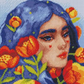 Алмазна мозаїка б/підрамн 30х30 АМС7686 Синьоока весна "Ідейка"